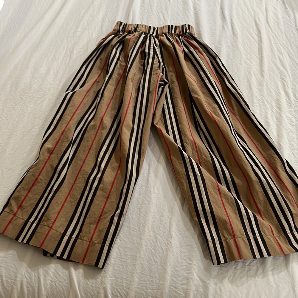 Girls 100% Auth. Burberry Taren Wide Legs icon Stripe Sailor Pants 8Y - Picture 7 of 7